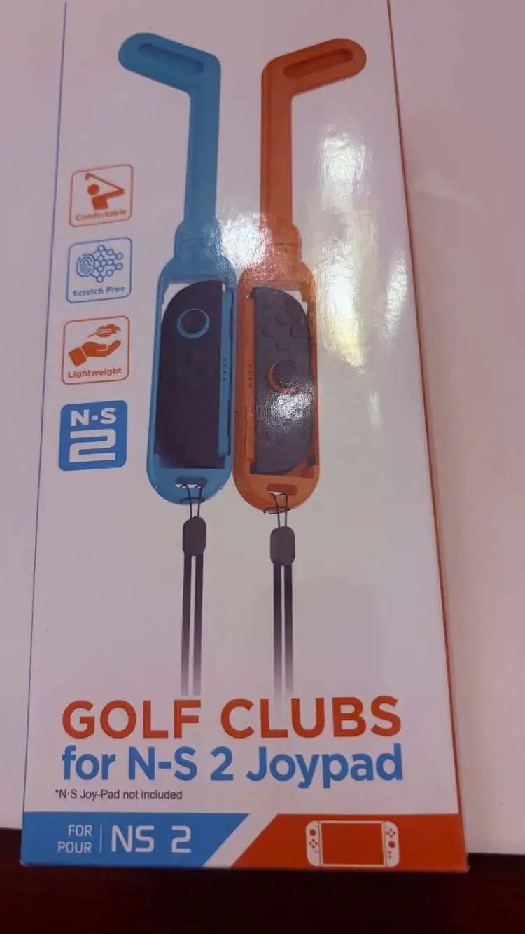 Golf Club Attachment for Nintendo Switch 2 Joy-Con Controllers 2Pack Blue Orange